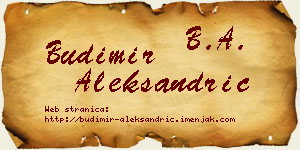 Budimir Aleksandrić vizit kartica